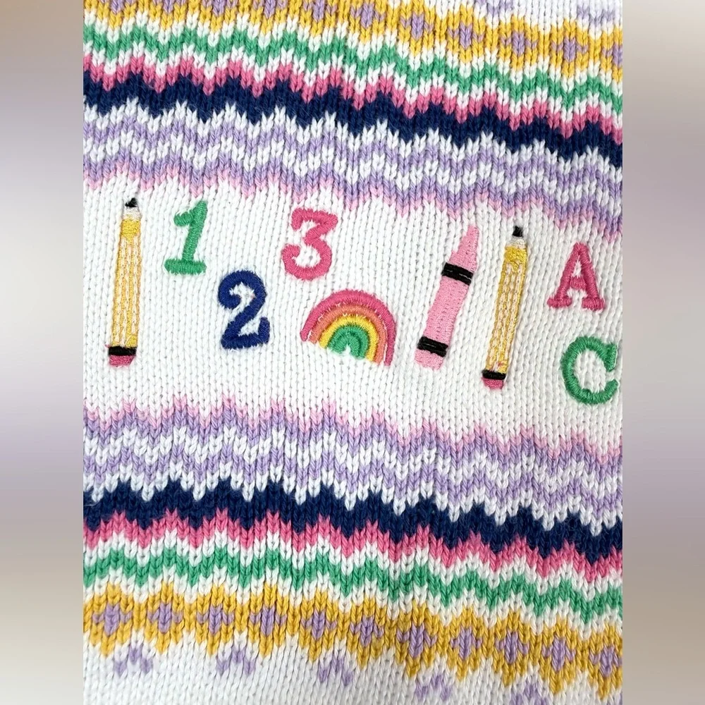 GYMBOREE Girls School Alphabet Rainbow ABC‎ Crayon Knit Sweater Dress 2T Kidcore